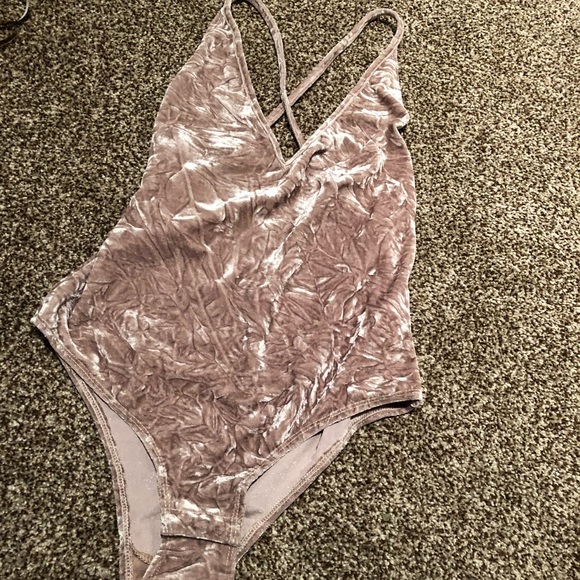 makers of dreams Tops - Tan/cream/metallic body suit